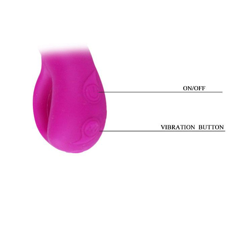 Перезаряжаемый лиловый вибратор с клиторальным отростком Baile Audding BI-014177 (22,5 см)