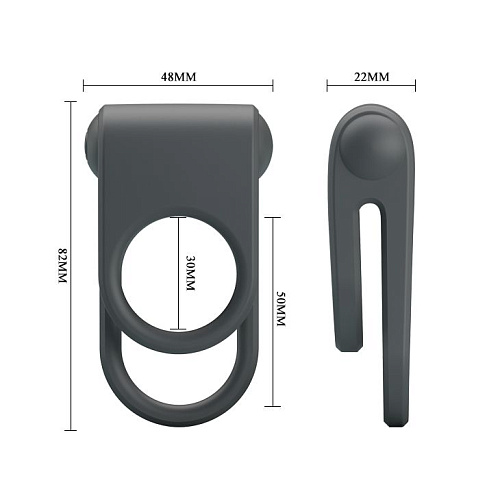 Серое эрекционное кольцо с вибрацией Baile Julie BI-210156