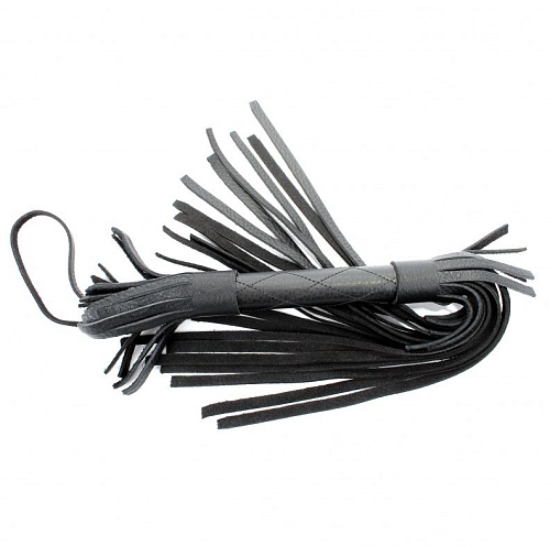 Чёрная плётка из натуральной кожи БДСМ арсенал 54001 (45 см)