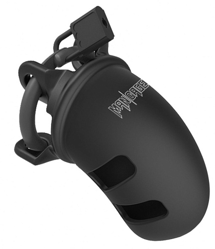 Чёрный мужской пояс верности Shots Media BV Cock Cage Model 14 Chastity 2.5 MCG014BLK