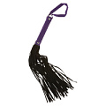 Многохвостая бархатистая чёрная плеть с фиолетовой рукоятью Allure Lingerie X-Play 2038