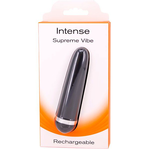 Чёрная перезаряжаемая вибропуля Seven Creations INTENSE SUPREME VIBE 51100 (9,5 см)