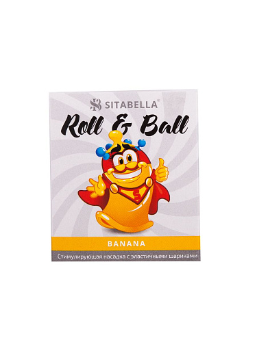 Жёлтый стимулирующий презерватив-насадка Sitabella Roll Ball Banana 1424