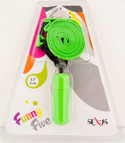 Зеленая вибропулька с ремешком на шею Sexus 931010-7 (6 см)