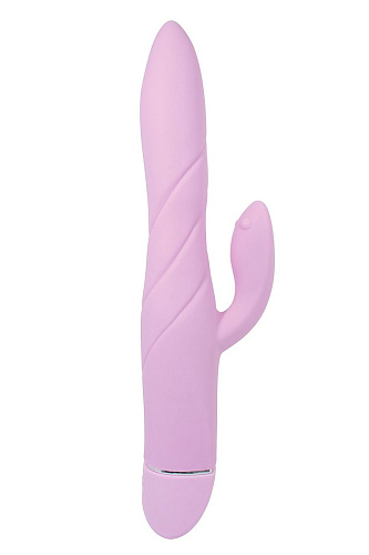 Розовый вибратор с клиторальным стимулятором OVO K7 PINK