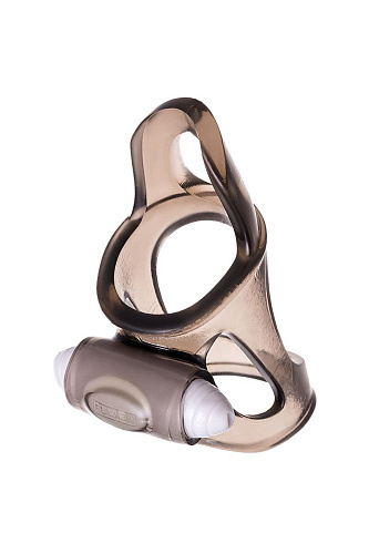 Дымчатая насадка на пенис с вибропулей ToyFa XLover 748032
