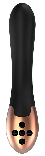 Чёрный вибратор с функцией нагрева Shots Media BV Posh ELE001BLK (20 см)