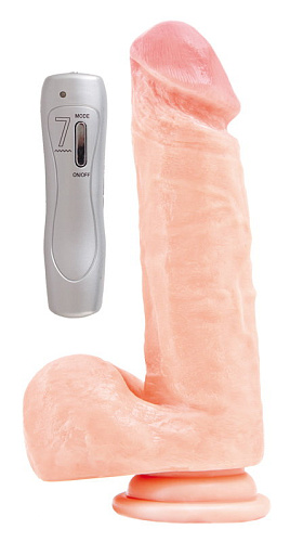 Реалистичный вибратор телесногоо цвета с пультом ToyFa RealStick #101 961001 (19 см)