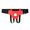 Красно-чёрные кожаные трусики для страпона БДСМ арсенал 52014ars
