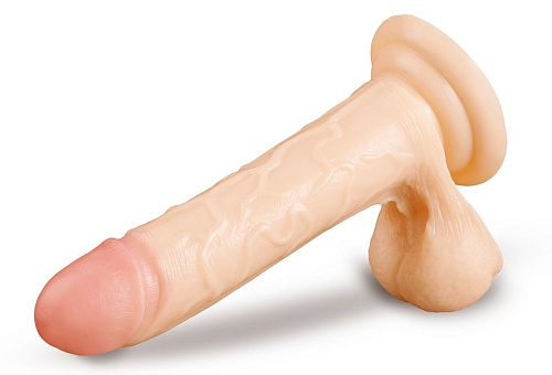 Телесный фаллоимитатор с подошвой-присоской Brazzers DWS005 (20 см)