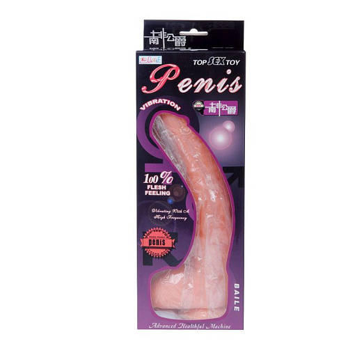 Многоскоростной вибратор реалистичного вида с пультом управления телесного цвета Baile BW-008038Z-1002