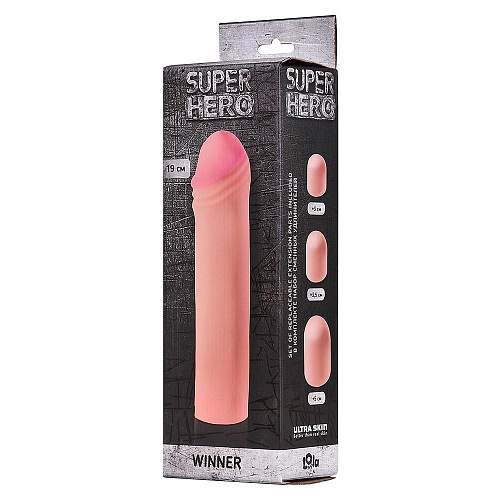 Фаллоудлинитель телесного цвета Lola toys SUPER HERO Winner 700110lola (19,5 см)