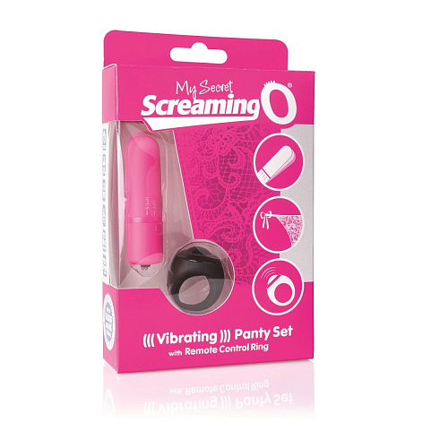 Розовые вибротрусики Screaming O Remote Control Panty Vibe PNTY-PK-101 (размер S-M-L)