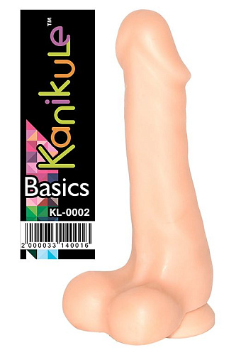Телесный фаллоимитатор с крупной мошонкой Kanikule Simple KL-0002 (18,9 см)