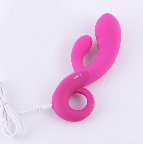 Розовый вибратор с клиторальным отростком Odeco Cupid OD-8109RV ROSA (17,8 см)