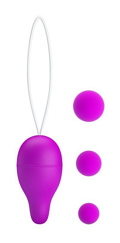 Лиловое вагинальное яйцо с утяжеляющими шариками Baile Kegel Ball BI-014462