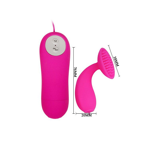 Вибромассажёр-щётка розового цвета для стимуляции клитора и эрогенных зон Baile Brady BI-014324