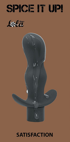 Серая анальная пробка с вибрацией Lola toys Satisfaction 8002-02lola (11,5 см)