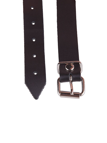 Чёрный кожаный кляп на регулируемых ремешках Sitabella 3093-1