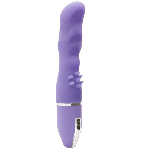 Фиолетовый вибратор с шипиками в основании Dream Toys PURRFECT SILICONE DELUXE VIBE 21090 (15 см)