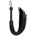 Чёрная многохвостая гладкая плеть Shots Media BV Heavy Leather Tail Flogger PAI005BLK (76 см)