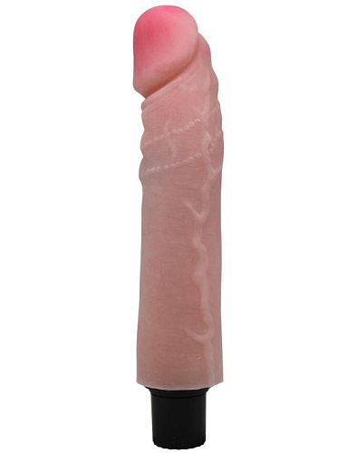 Телесный вибратор с бороздками и шишечками на стволе Eroticon 30311 (23 см)