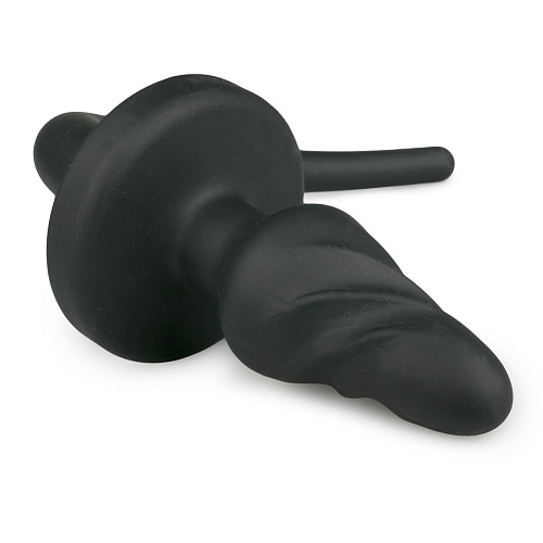 Чёрная витая анальная пробка с хвостом EDC Wholesale Dog Tail Plug ET327BLK