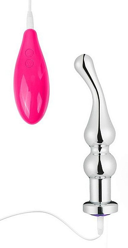 Серебристый анальный вибромассажёр с 7 режимами Bior toys NTU-80476 (15 см)