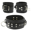 Чёрный ошейник с манжетами для рук Dream Toys COLLAR CUFF SET 21334