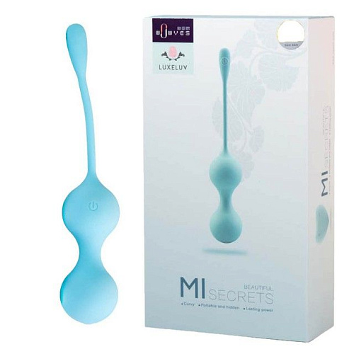 Вагинальные шарики цвета мяты с вибрацией и пультом ДУ LuxeLuv MI mint