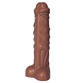 Коричневый фаллоимитатор Erasexa «Единорог» zoo53 (30,5 см)