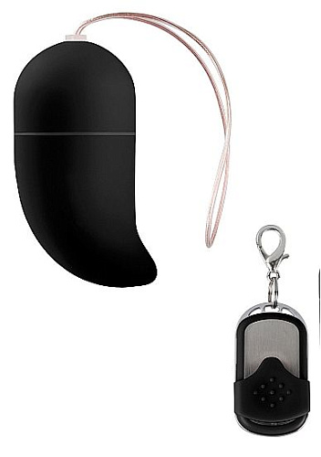 Чёрное радиоуправляемое виброяйцо Shots Media BV Vibrating G-spot Egg medium SHT088BLK