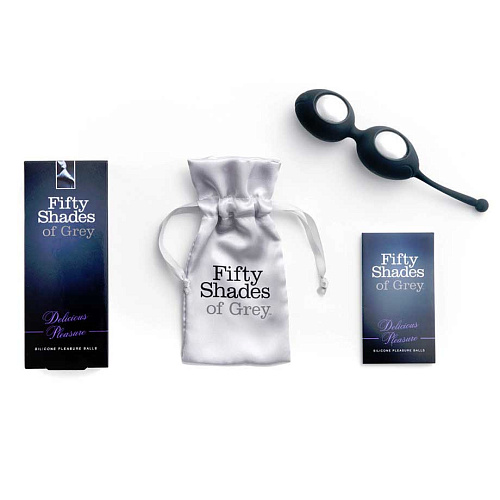 Чёрные вагинальные шарики со смещённым центром тяжести Fifty Shades of Grey Silicone Ben Wa Balls FS-40166