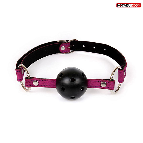 Фиолетово-чёрный кляп-шарик Bior toys Ball Gag MLF-90082-5