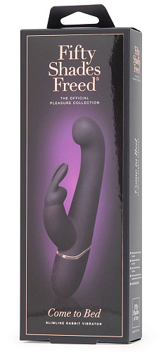 Фиолетовый вибратор Fifty Shades of Grey Come to Bed Rechargeable Slimline G-Spot Rabbit Vibrator FS-69143 (22,2 см)