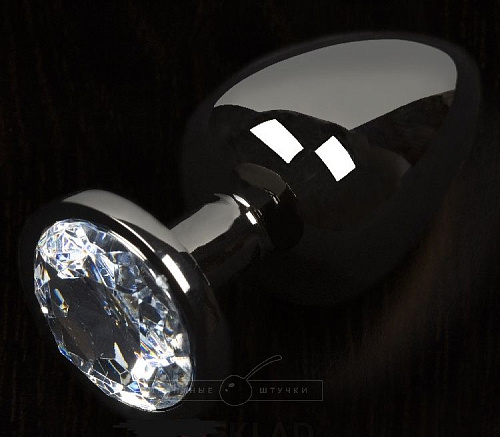 Графитовая анальная пробка с прозрачным кристаллом Пикантные штучки DPBP041SDIA (6 см)