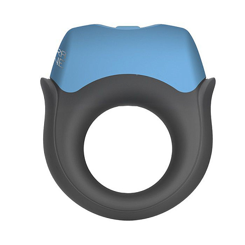 Эрекционное кольцо с вибрацией в черно с голубым цветом Topco Sales Polar Night Vibrating Silicone Cock Ring 1600448