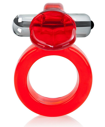 Эрекционное виброкольцо красного цвета California Exotic Novelties Wireless Clit Flicker SE-1829-11-3