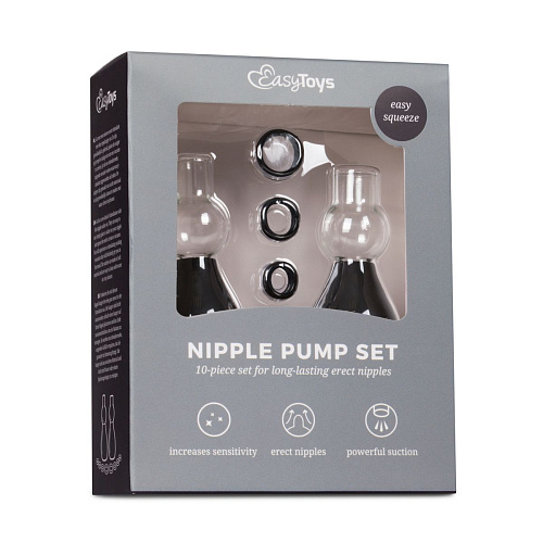 Чёрные вакуумные стимуляторы для сосков EDC Wholesale Vibrating Suction Cup ET252BLK