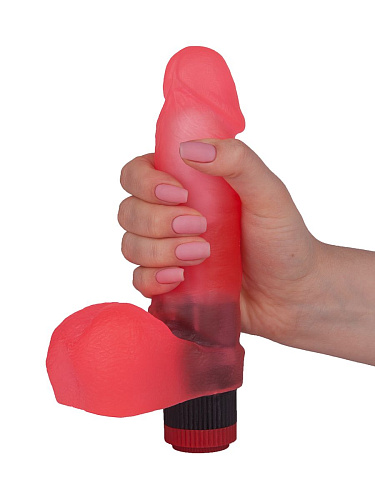 Розовый вибромассажёр в форме фаллоса LOVETOY (А-Полимер) 221400 (16 см)