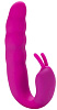 Розовый вибратор Howells Ribbed Dual Stimulator with Rolling Ball 183316Rose (17 см)