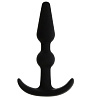 Чёрный массажер для анальной стимуляции NMC T-SHAPE SILICONE BUTT PLUG BLACK 111594 (8,9 см)