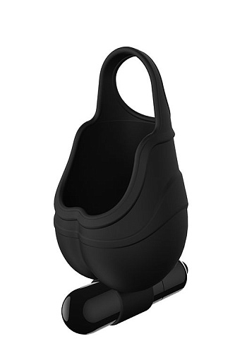 Чёрный подхват для мошонки с вибрацией Dream Toys VIBRATING SCROTUM TEASER 21747