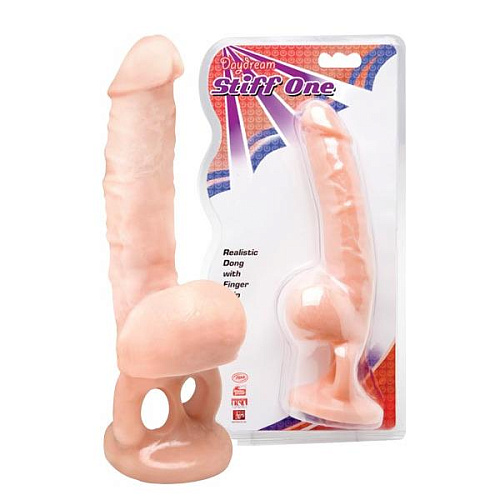 Телесный фаллоимитатор с отверстиями для пальцев в основании Dream Toys 20525 (25 см)