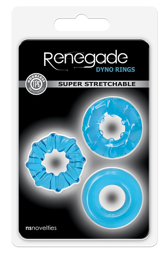 Набор из 3 голубых эрекционных колец NS Novelties Dyno Rings NSN-1111-37
