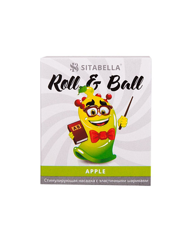 Зелёный стимулирующий презерватив-насадка Sitabella Roll Ball Apple 1428