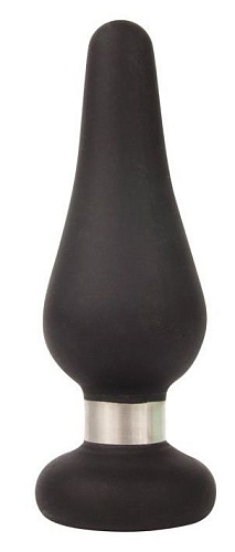 Чёрная конусовидная анальная пробка Bior toys SEM-55050 (11,5 см)