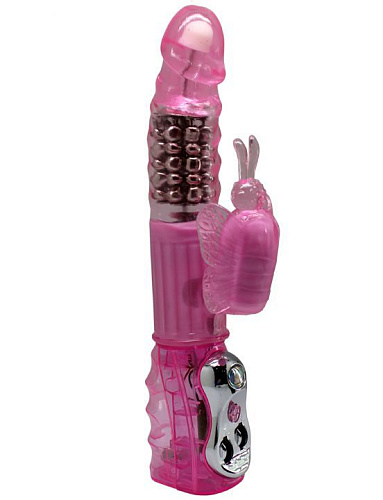 Розовый вибратор с ротацией Eroticon Agent 007 30438 (25,5 см)