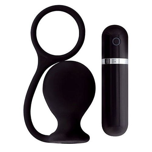 Чёрная анальная вибровтулка Dream Toys MENZSTUFF ASS CORK WIDE 20911 (7,5 см)