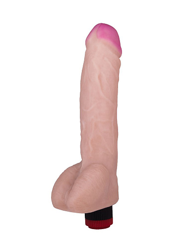 Реалистичный вибратор телесного цвета с мошонкой LOVETOY (А-Полимер) 803100 (23,5 см)